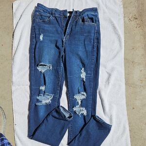 Blue Skinny Distressed Jeans